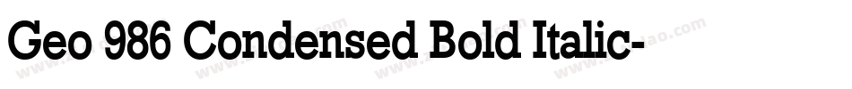 Geo 986 Condensed Bold Italic字体转换